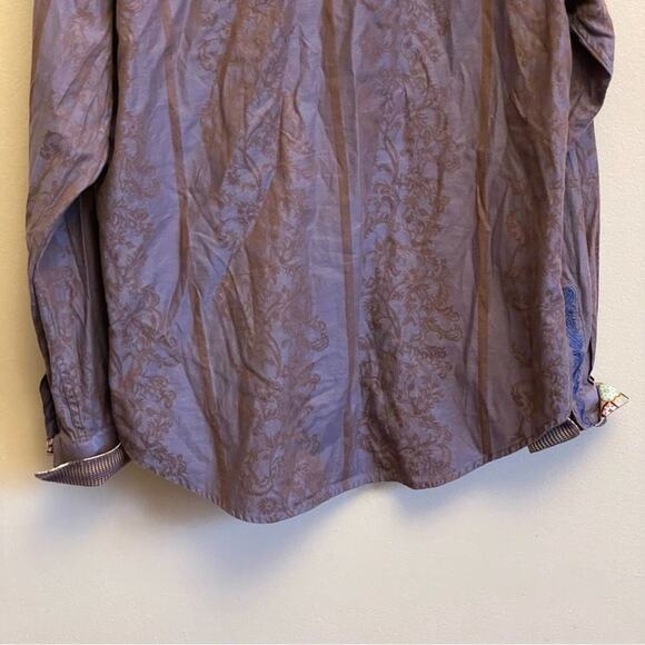 Robert Graham L business casual button down shirt purple stripe - Picture 8 of 8